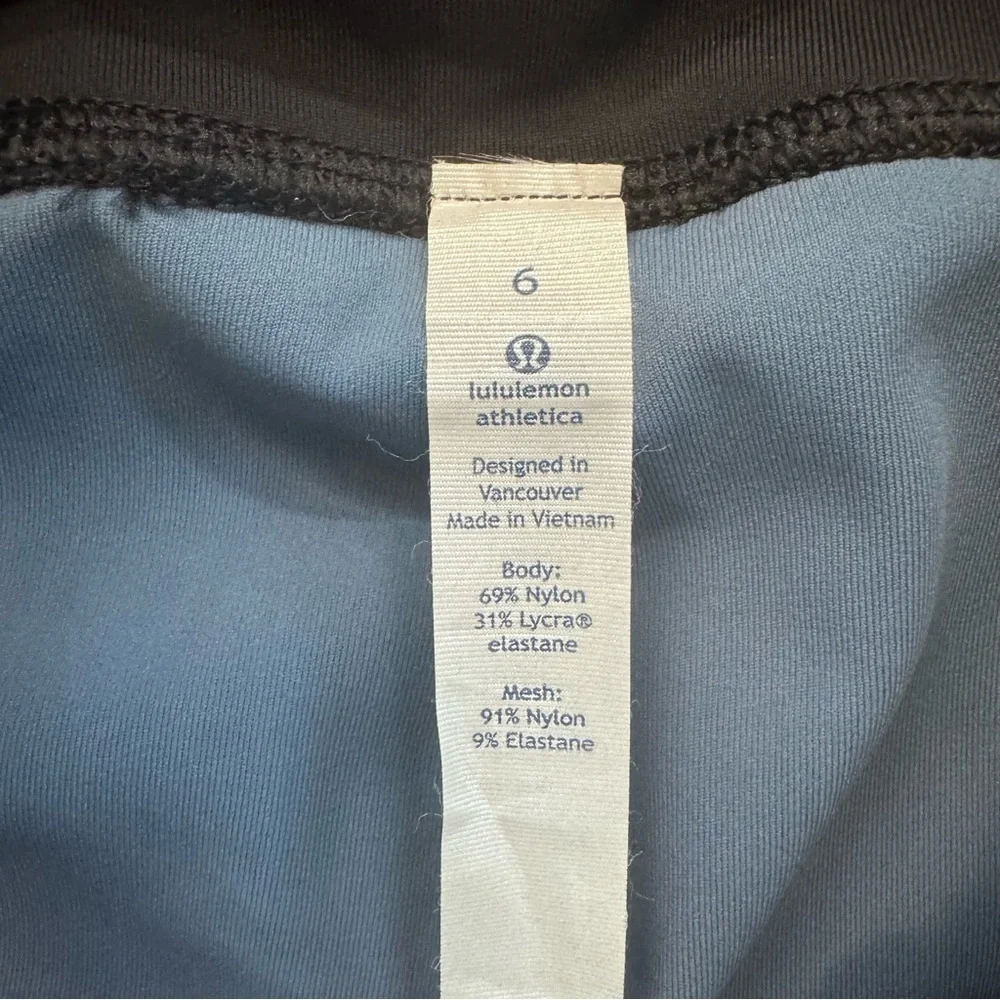 Lululemon Pace Rival Cropped Legging Blue/Black Womens Sz. 6